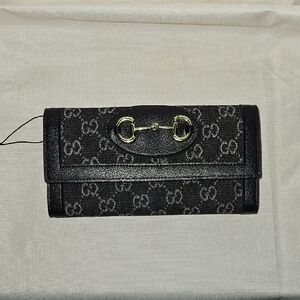 Gucci Black and Gray Horsebit Wallet